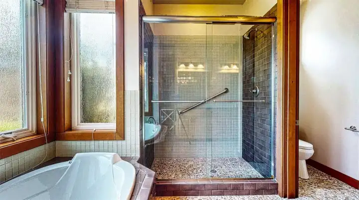 Plus a large shower and a private water closet.