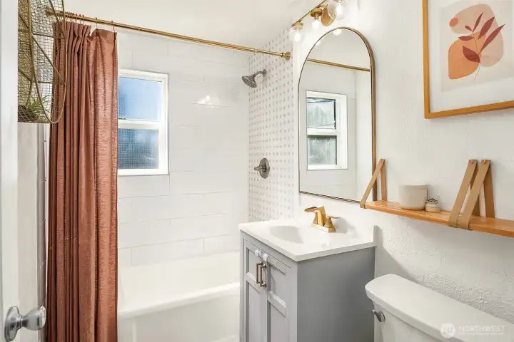 Updated bathroom on upper level