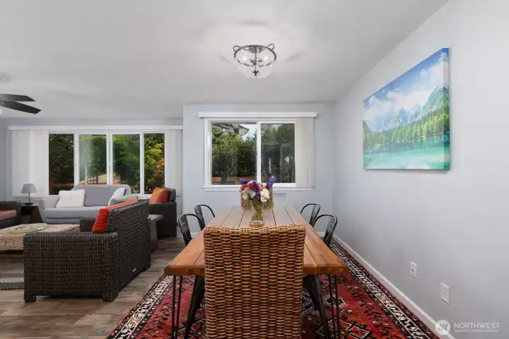 Dining Room/Living Room view.