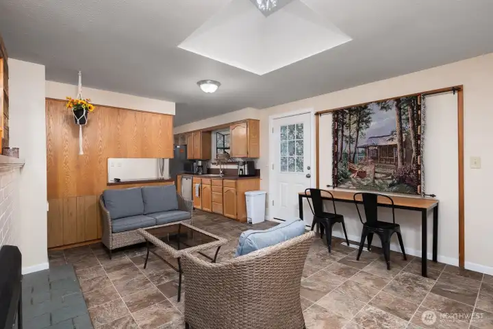 Secondary Living Room with fireplace.