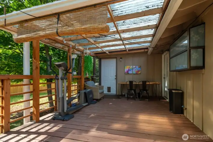 Back Deck (that white door is entrance to studio)