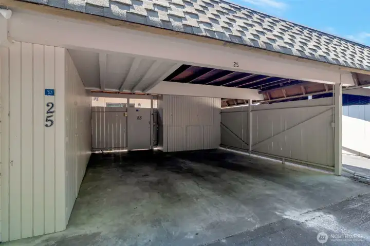 Two-car carport with generous storage