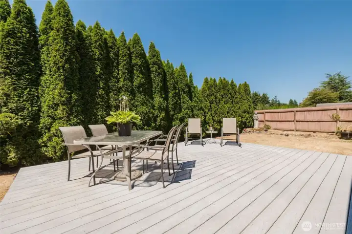Large deck in back spacious back yard Large deck in back spacious back yard