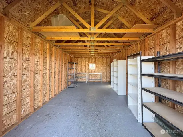 Inside of the shed! Tons of extra storage.