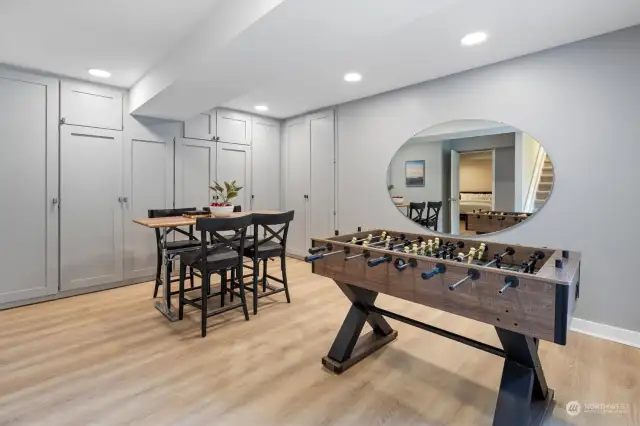 Make your way down to the lower level that offers multigenerational possibilities.