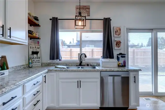 Bright white cabinets! What's not to love!