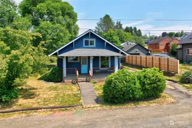 Craftsman styling with a lovely covered front porch