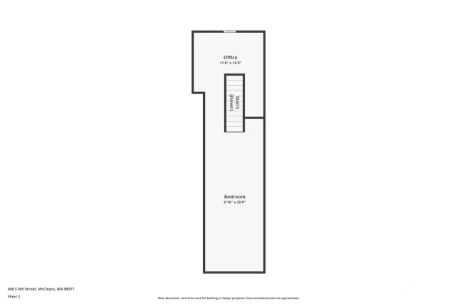 Floor plan for upper level -- See 3D tour to walk around.