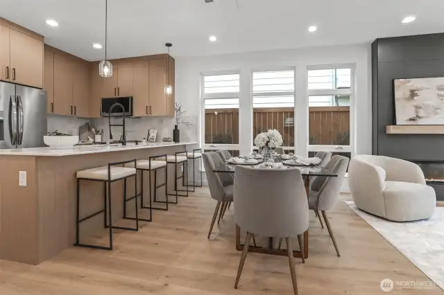 Dining Area, Premium Extra Wide/Thick Engineered Hardwood Floors