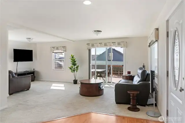 Sliding door leads out to main deck