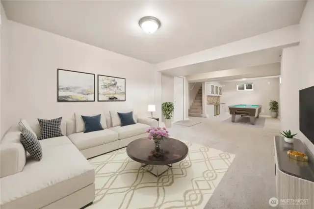 Downstairs rec/family room