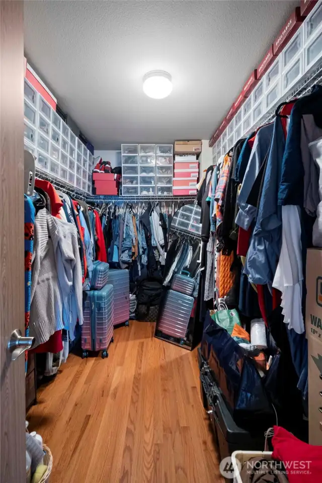 Enjoy the luxury of a spacious walk-in closet in the primary suite, offering abundant storage and organization.
