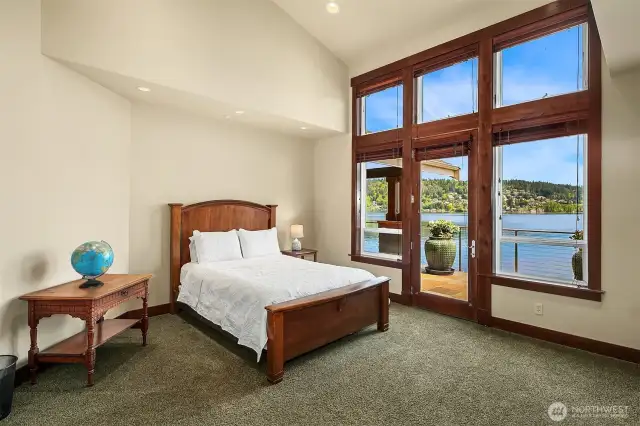 Stunning spacious view bedroom with deck.