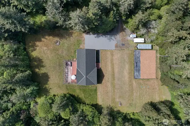 Aerial of House and Garden