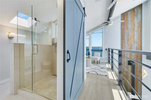 3/4 bath w/ tile shower off upstairs hall