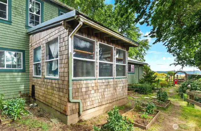 South side door leads you to the back yard