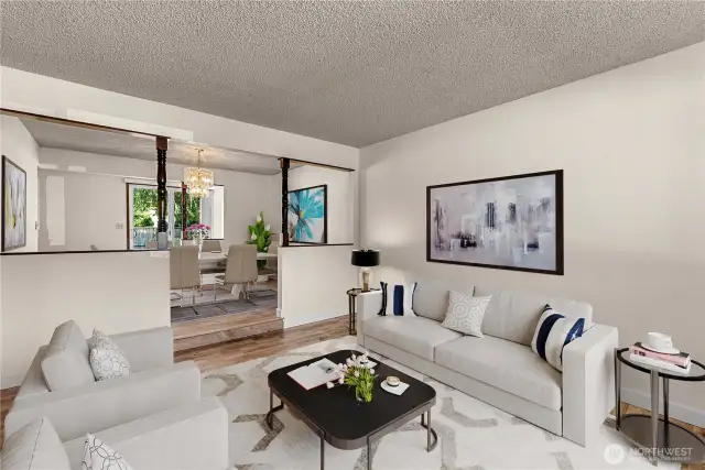 Virtual staged living room