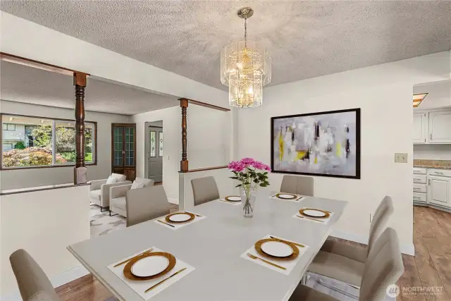 Virtual staged formal dining room
