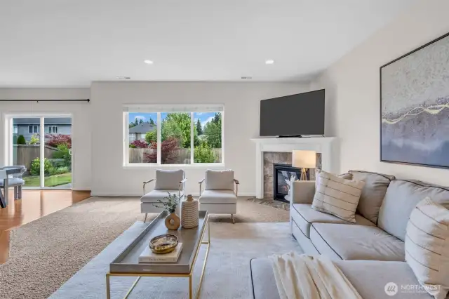 Living room offers great flow into the dining & kitchen areas