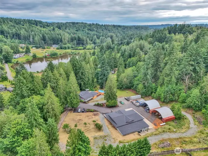 Tucked away on 4.37 private acres in a peaceful, wooded setting.