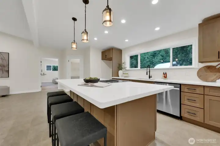 The brand-new kitchen combines style and function with modern appliances and finishes.