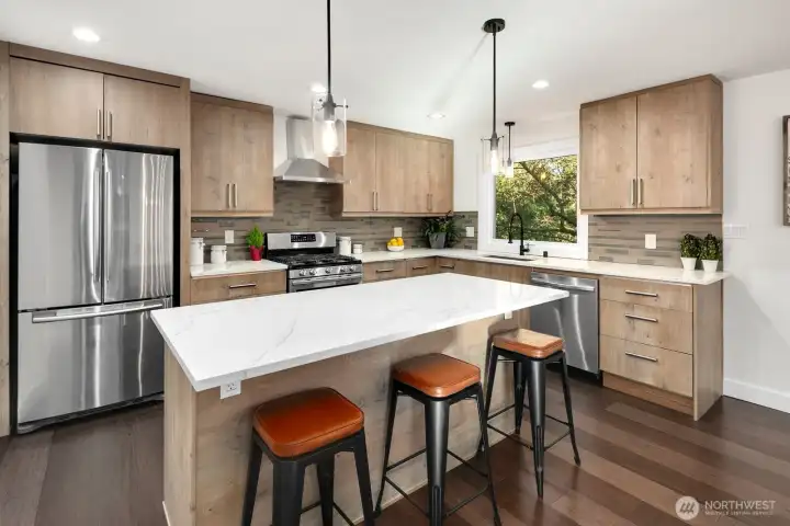 gas range, stainless steel appliances