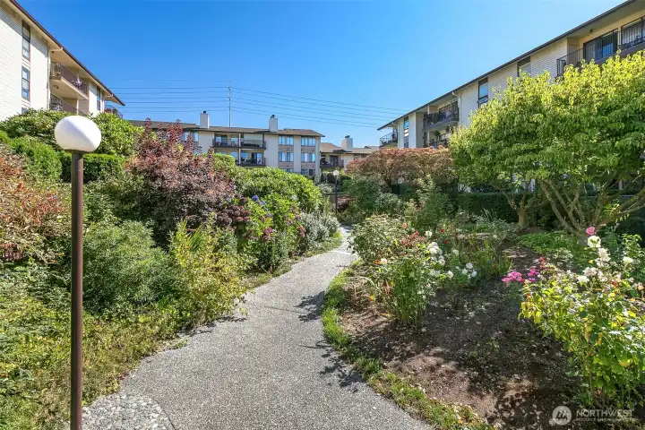 Exceptionally gorgeous, mature plantings and grounds.