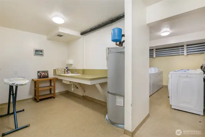 The communal laundry room is located on the the first floor.