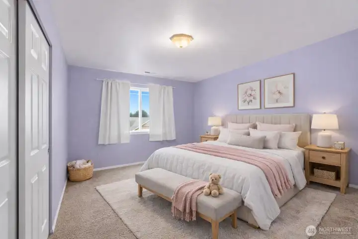 Virtually staged 3rd bedroom