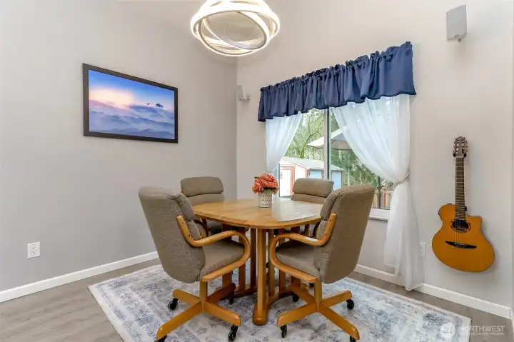 New lighting over the Dining Area