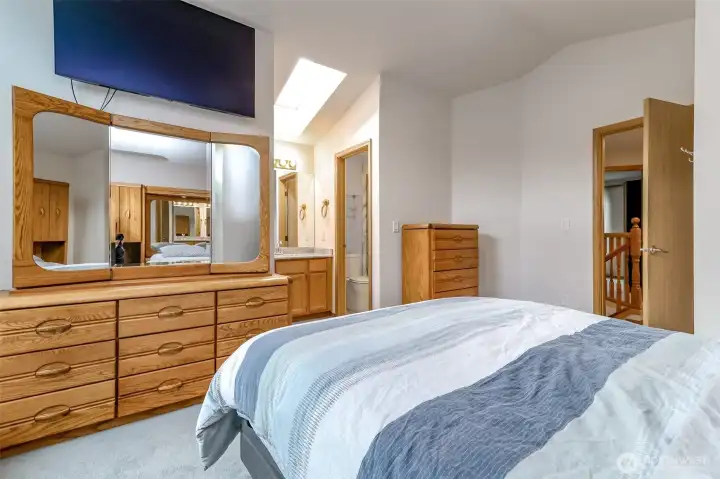 Primary bedroom with lots of light