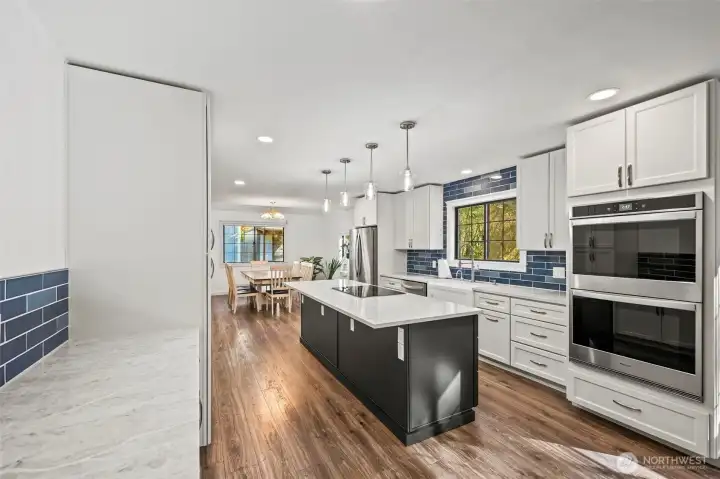 Double oven, induction stove, tons of cabinet space!