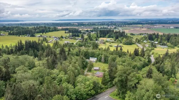 Aerial view facing west
