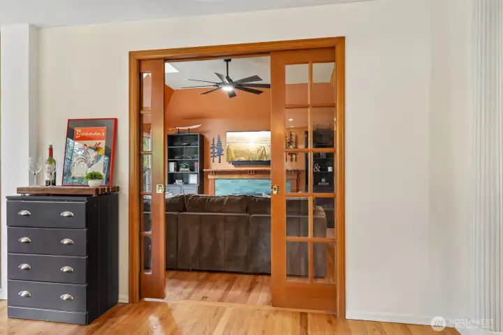 Hidden pocket doors for added privacy
