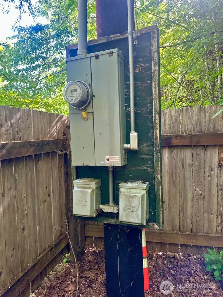 Two 30 amp plugs at the power service.