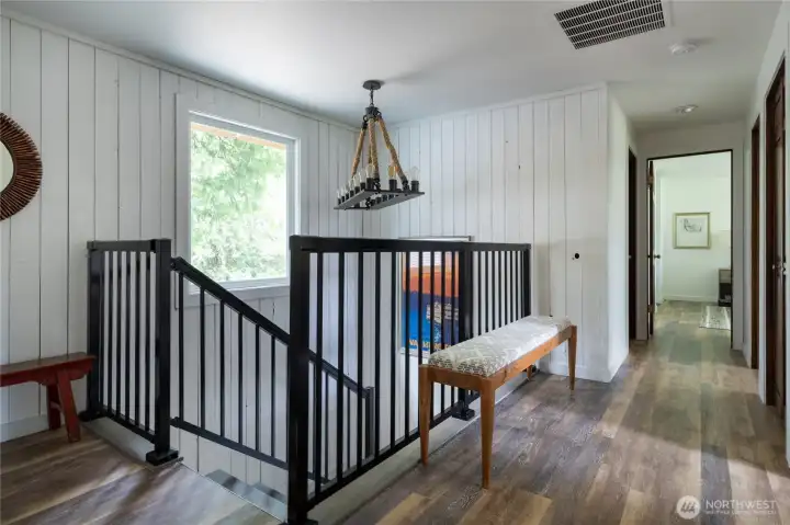 Upstairs is freshly painted