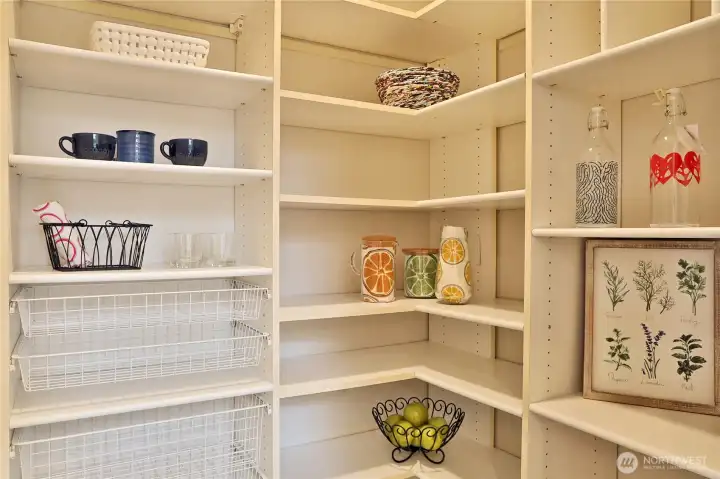 Walk in Pantry with ample storage.