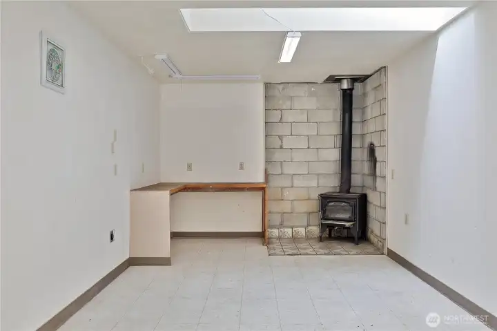 Shop with fireplace!