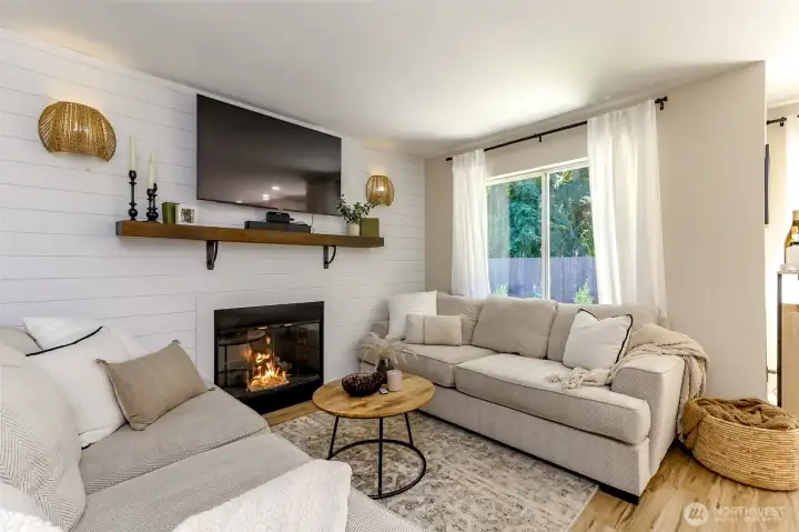 Shiplap wall propane fireplace Shiplap wall propane fireplace