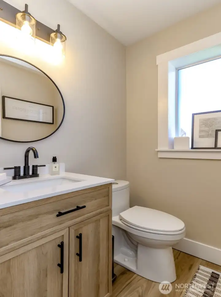 Main floor updated half bath Main floor updated half bath