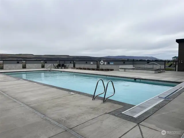 Side view of pool