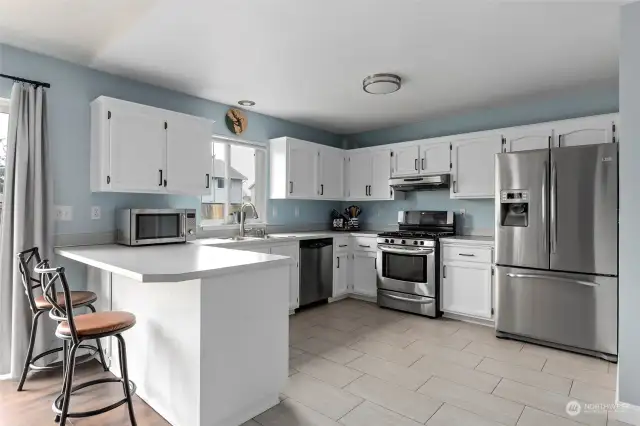 Spacious kitchen with plenty of counter space.