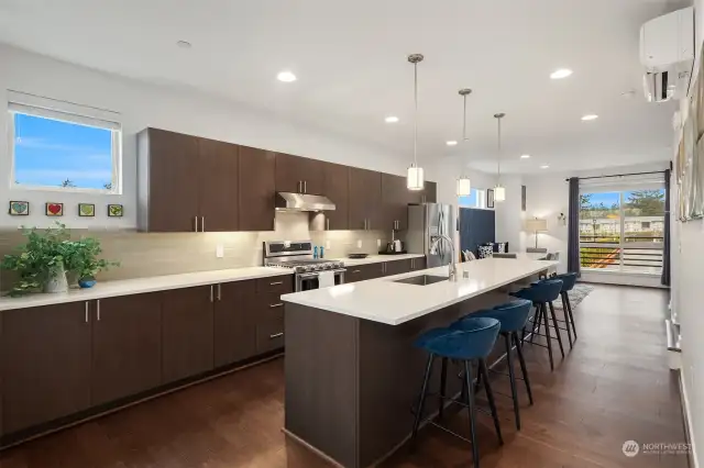 Sleek countertops offering ample workspace.