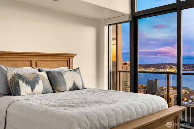 View from the bedroom of the unit — furnishings included!