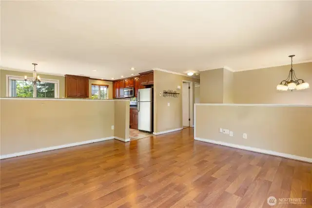 kitchen and family room view