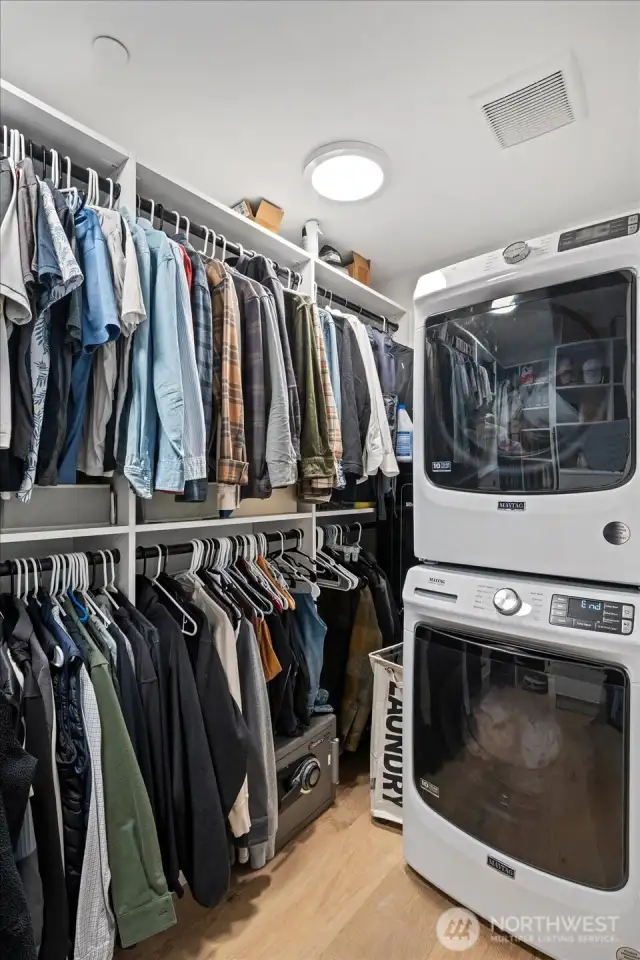 Master has stack w/d for firstfloor convenience.  There is also another laundry room in the home