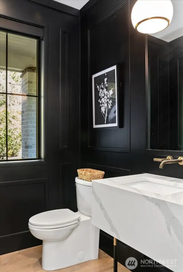 powder room; tastefully deco'd