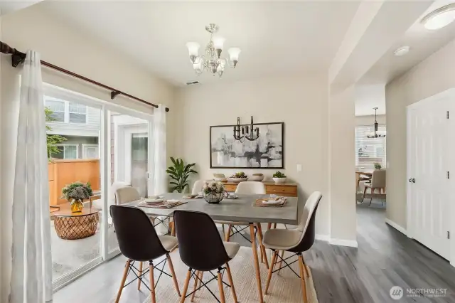 Dining room is virtually staged