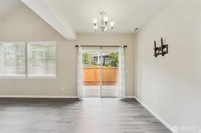 Dining room with sliding glass door for easy patio access.