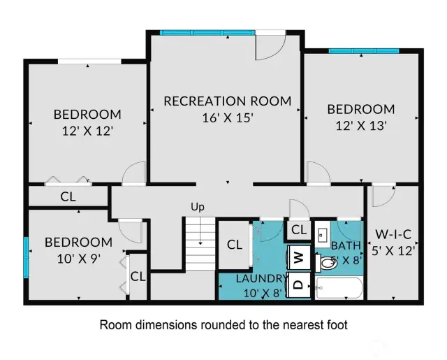 Daylight level floor plan... (*room dimensions are estimates only*)